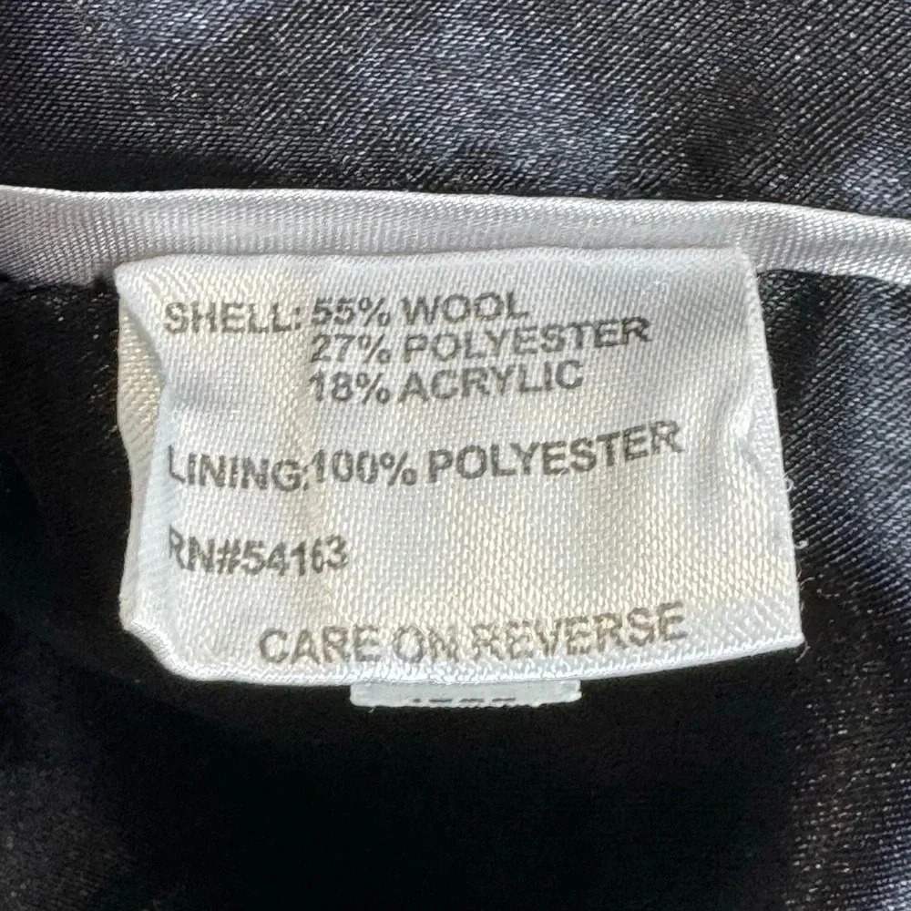 Calvin Klein Wool Blend Pea Coat Jacket Small White Black Doble Breasted Tweed - Picture 8 of 10